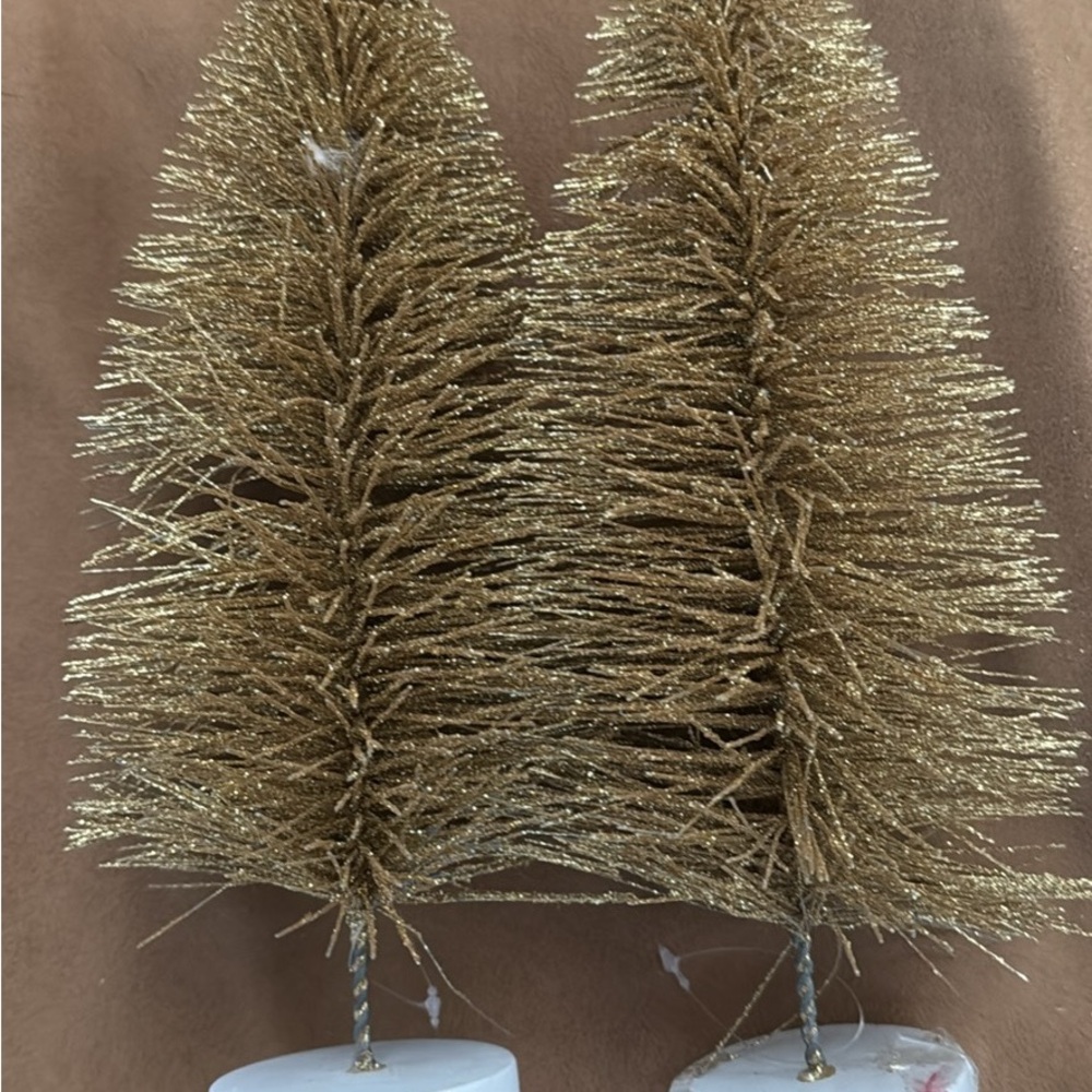 Gold Holiday Tabletop Trees